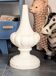 Large vintage baluster lamp base, ceramic with crackled glaze.