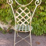 Chaise provençale forme Arlequin fer forgé année 70