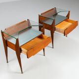Pair of nightstands in teak La Permanente Mobili Cantù Italy 1950