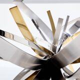 Maria Pergay steel and brass dining table Gerbe 1970