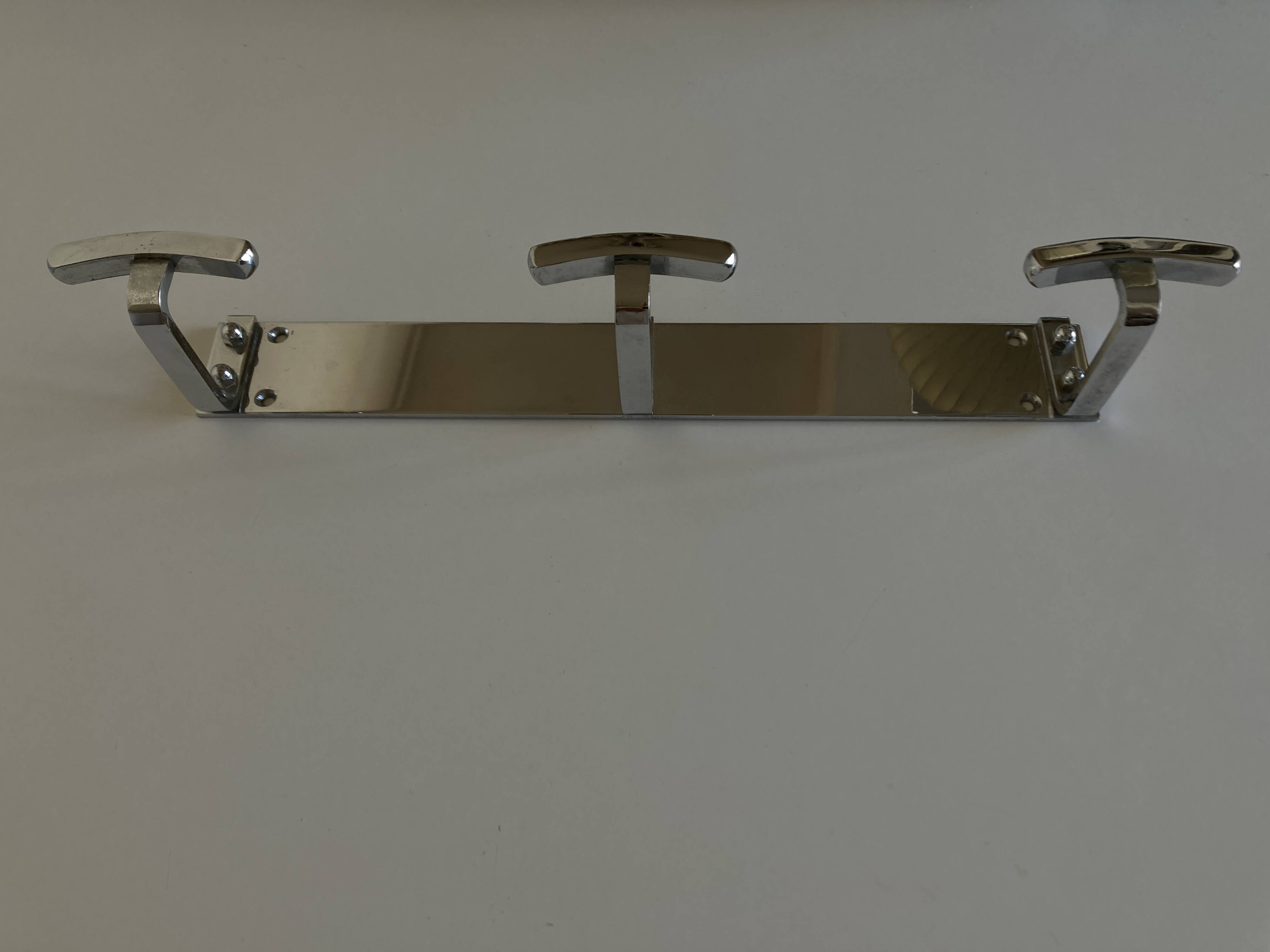 chrome bathroom hook art deco 1950