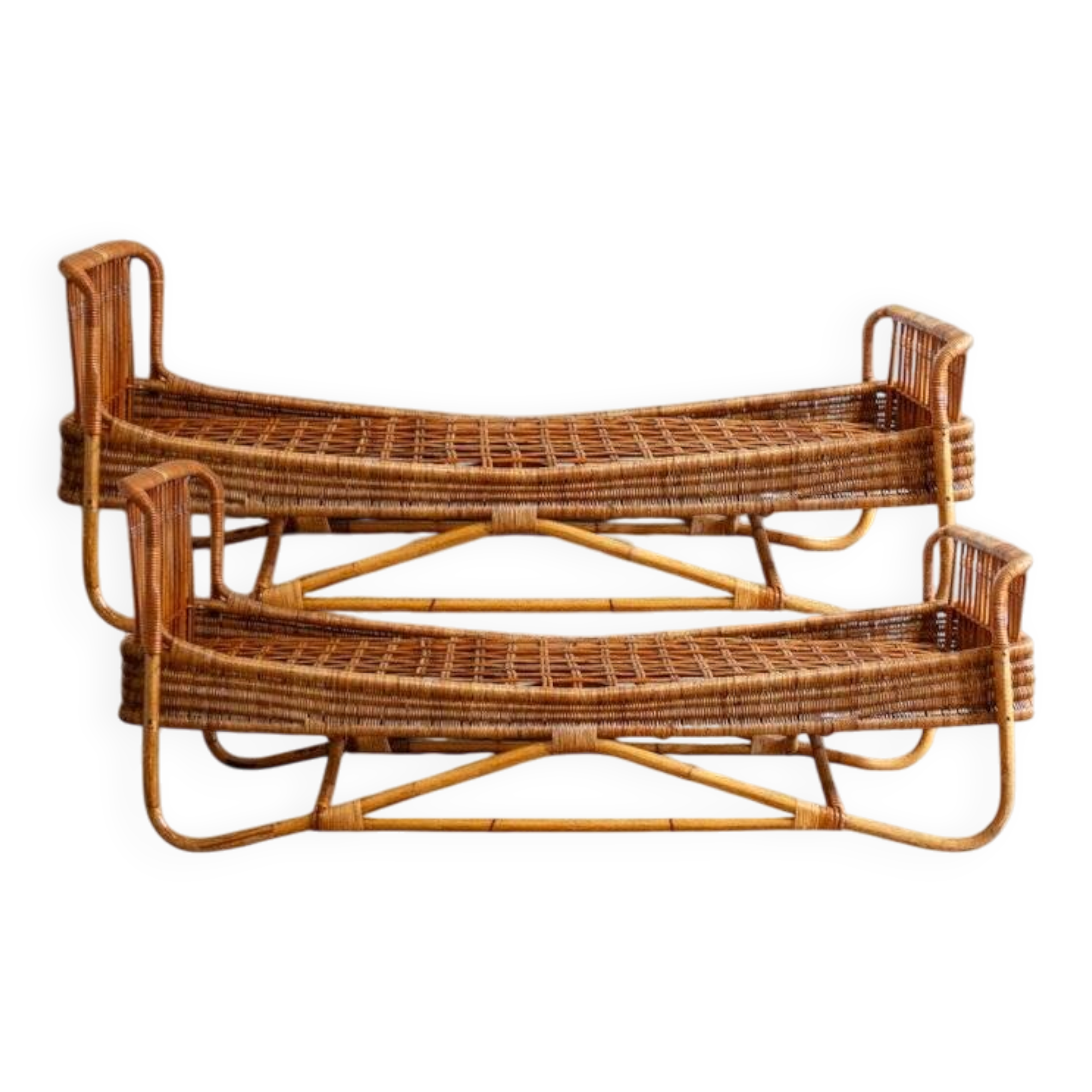 Bamboo daybed, 1960s, set of 2