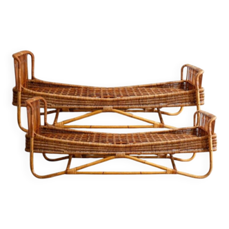 Bamboo daybed, 1960s, set of 2