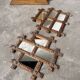 Paire de cadres miroirs Tramp Art 1900