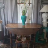 Table à rabats volets rallonges bois ronde ovale 1900