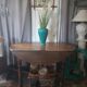 Table with flaps shutters extensions wood round oval 1900