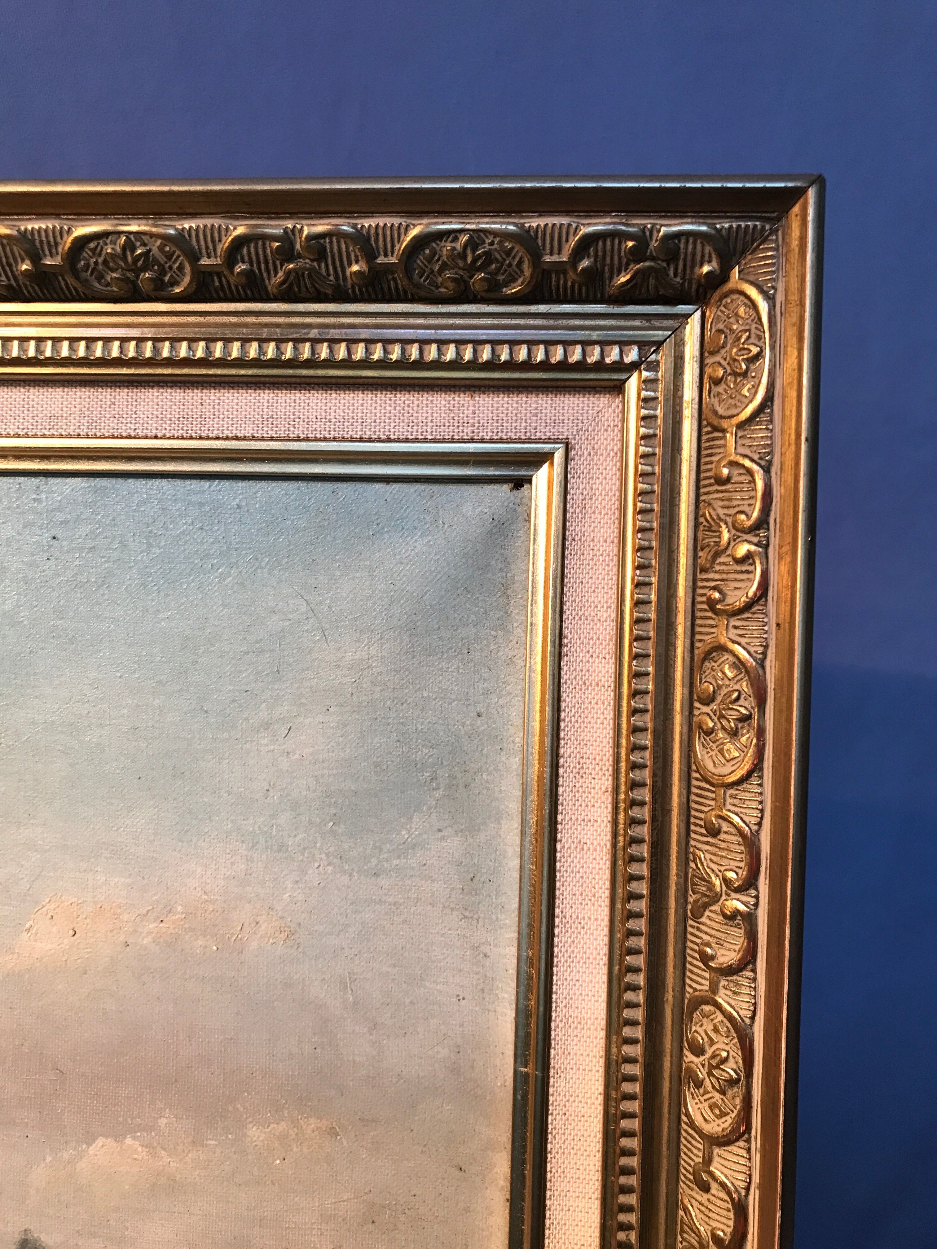 Oil on canvas riverside