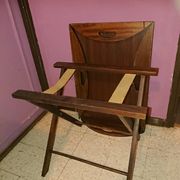 Teak wood coffee table, oval shape, folding boat style 1970