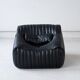 Cinna Ligne Roset Black Leather Armchair attributed to Annie Hieronimus, 1970s