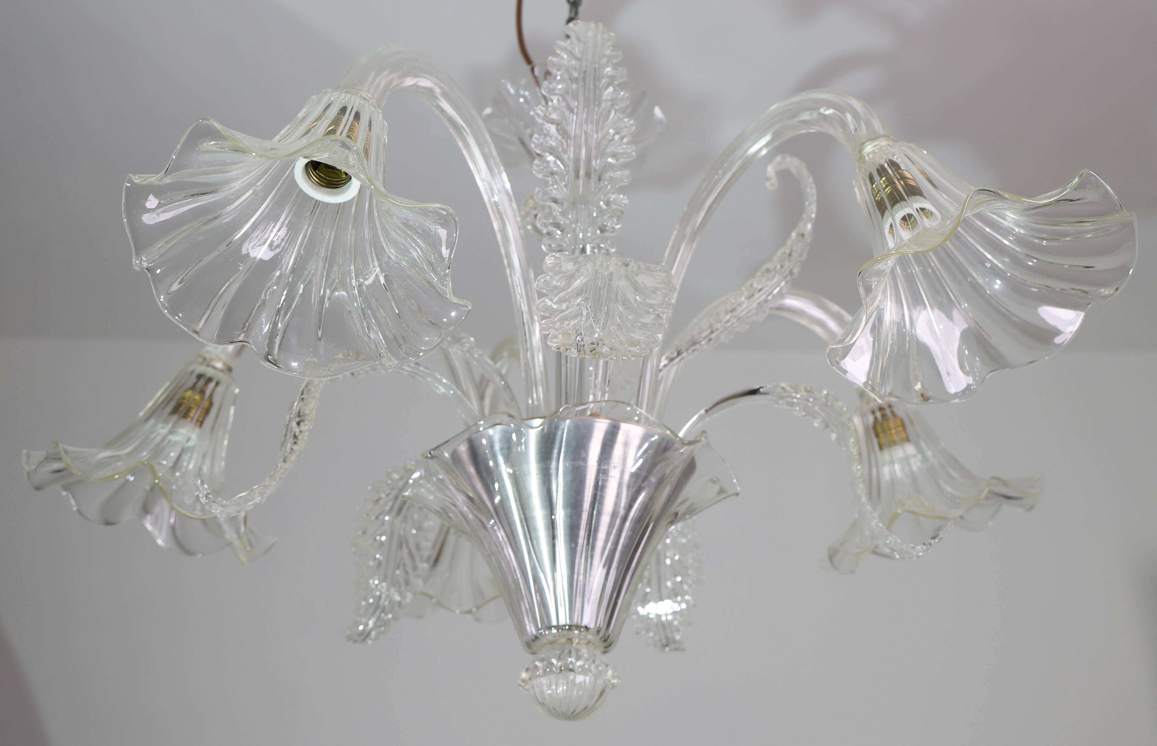 Large Art Decò Midcentury Italian Murano Glass Pendant, 1960s