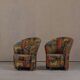 Postmodern abstract upholstery armchairs, Germany 1980s set of 2