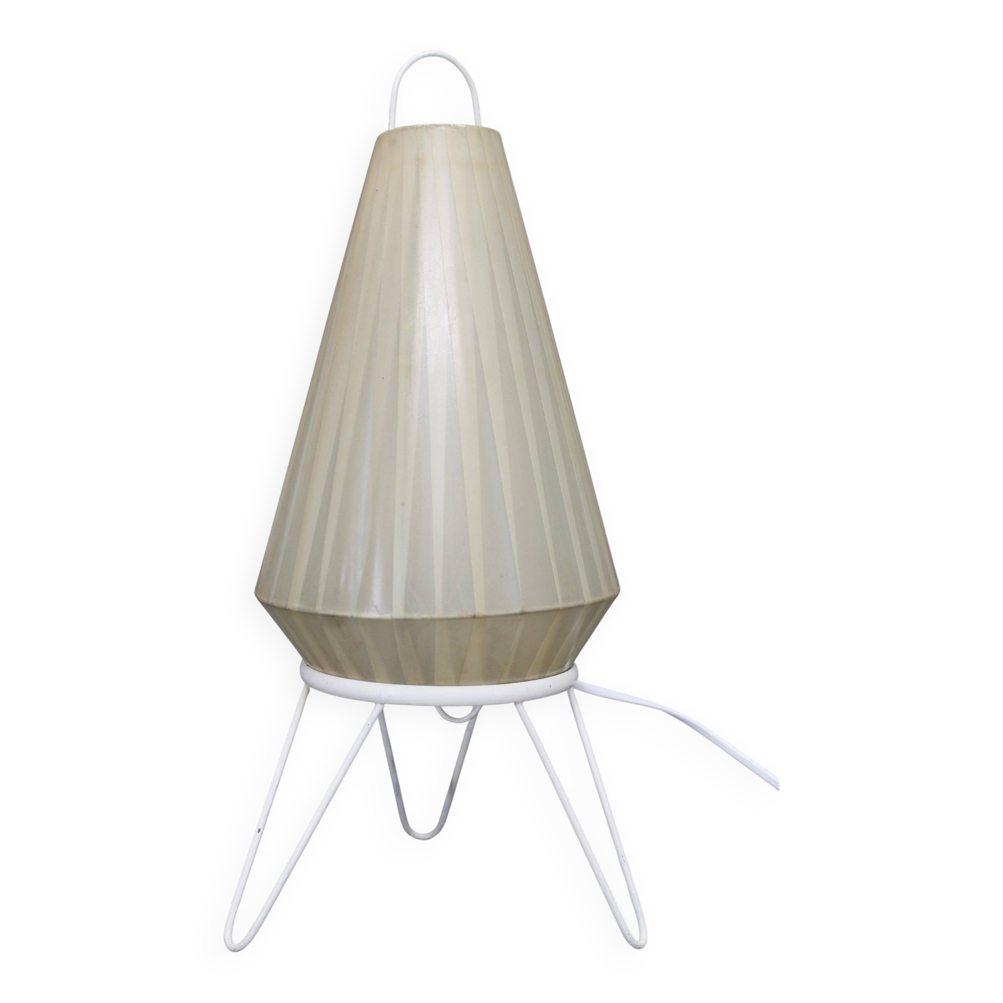 Lampe de table tchécoslovaque des années 1960 avec abat-jour en plastique.
