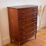 Danish teak chest of drawers with 6 drawers.