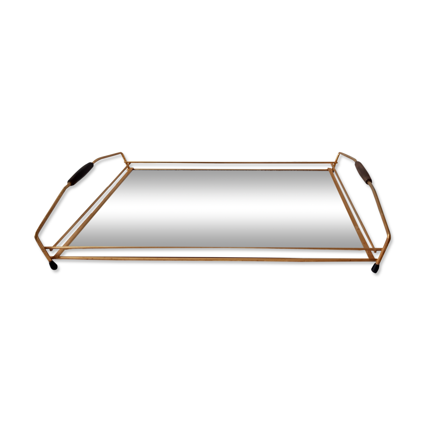 Mirror top in gilded steel 50s