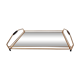 Plateau miroir en acier doré années 50