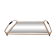 Plateau miroir en acier doré années 50