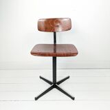 Mid Century Chaise d'école Chaise enfant Bois Métal Vintage Rétro Chambre d'enfants Boussole Pied Sk