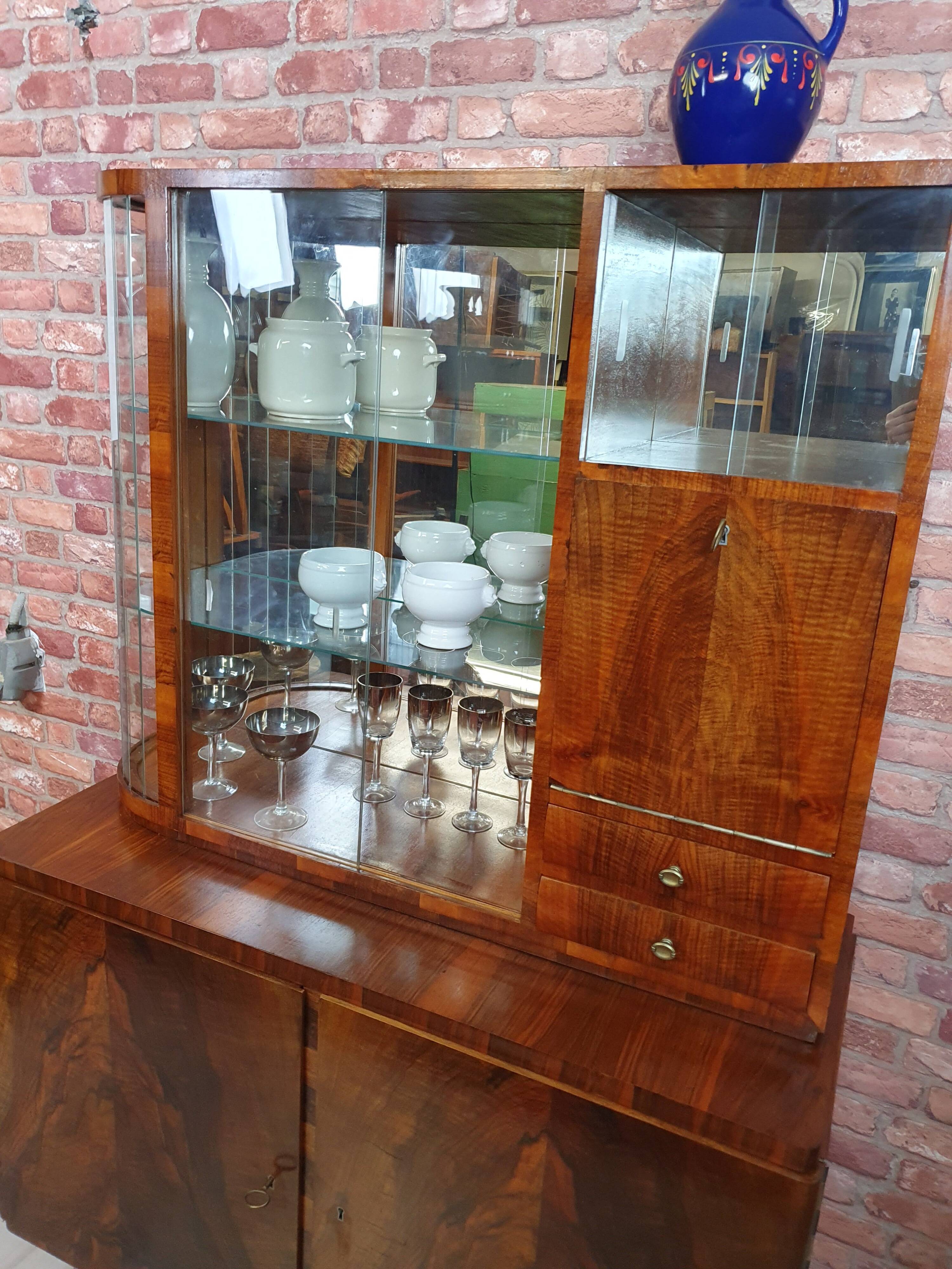 Renovated art deco highboard, Poland 1940