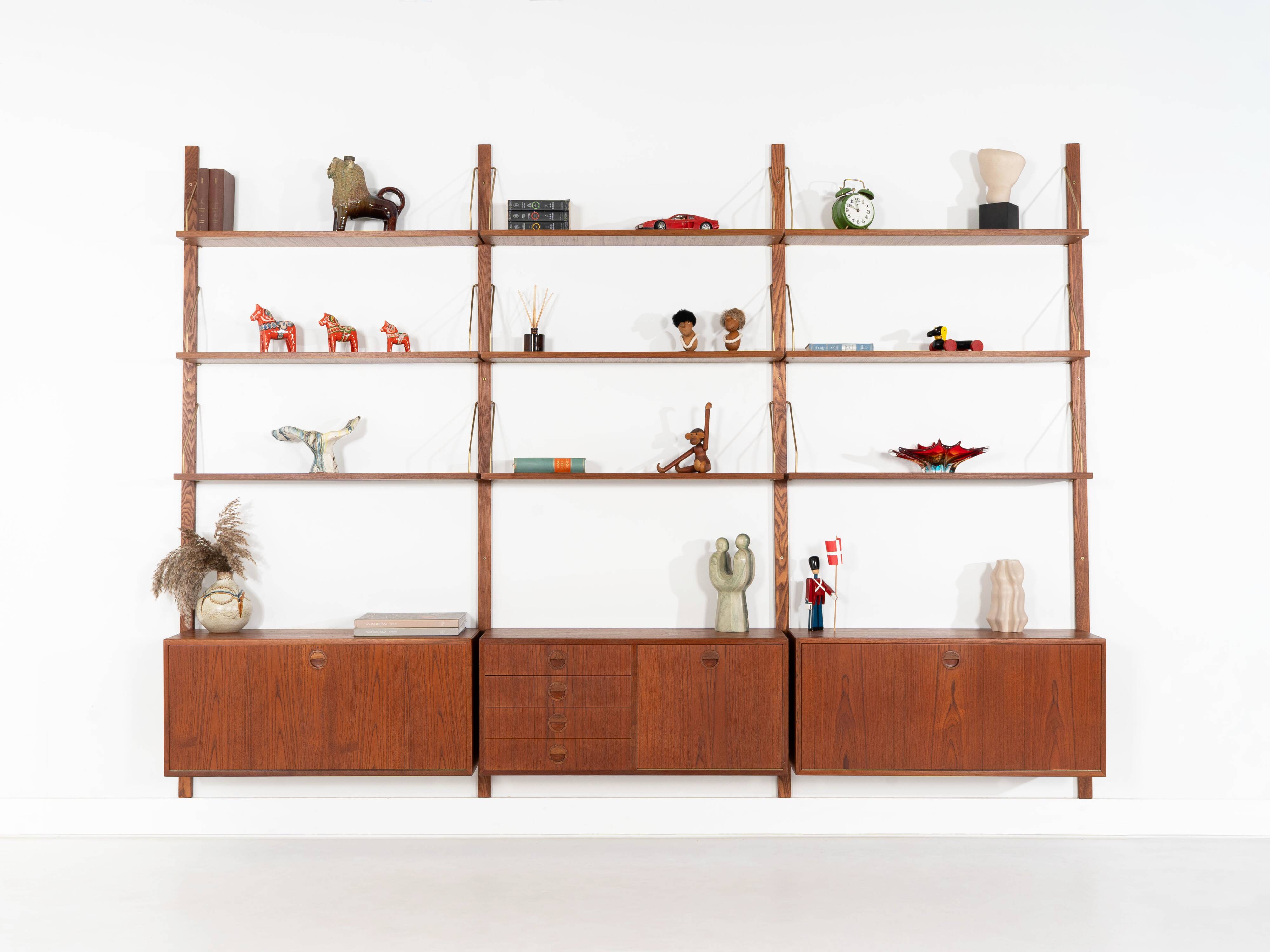 Teak modular shelving unit, Danish design, 1960s, designed by Rud Thygesen