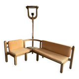 Corner bench and incorporated floor lamp guillerme et chambron
