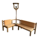 Corner bench and incorporated floor lamp guillerme et chambron