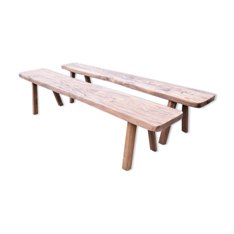 Primitive bench pair