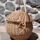 Round wicker basket with lid