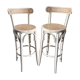 Lot de deux tabourets canné