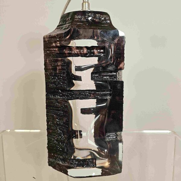 Pied de lampe en cristal modèle argos, daum, vers 1970