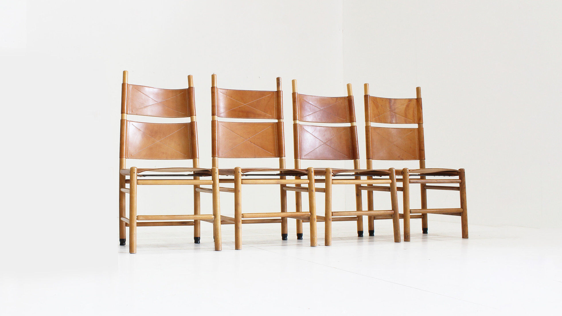 Vintage Kentucky dining chairs by Carlo Scarpa for Bernini, 1970s, set of 4