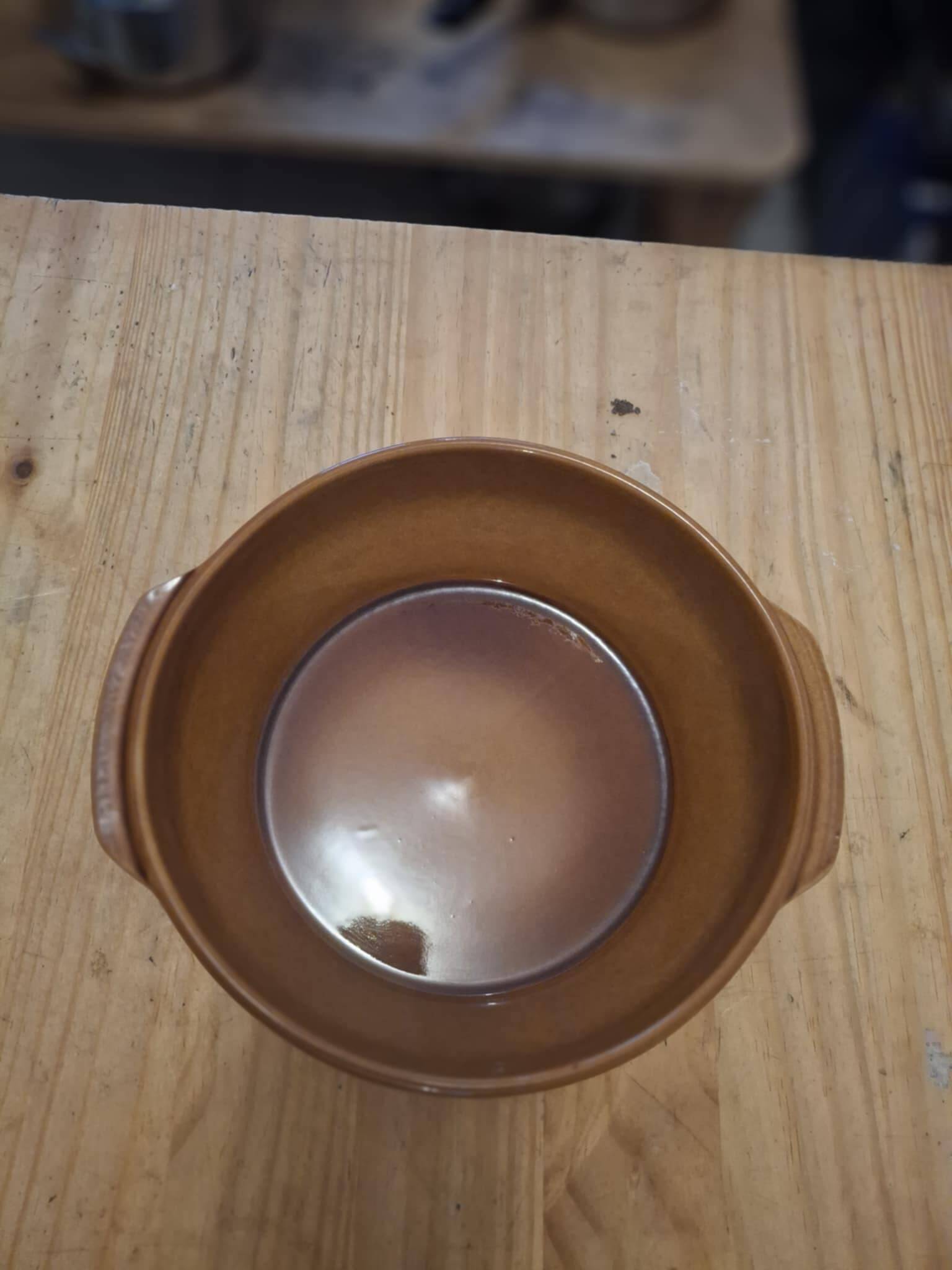 Ancient stoneware dish Digoin France