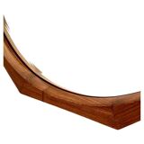 Vintage octagonal teak mirror in scandinavian style, Italy 1960 's