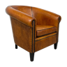 Vintage sheep leather club chair tub by Lounge atelier