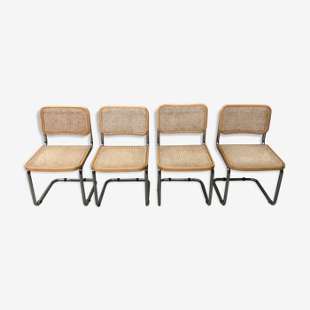 Série de 4 chaises B32 Marcel Breuer Cesca Italy