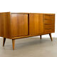 Midcentury Walnut Sideboard with sliding doors and drawers, 1950s
