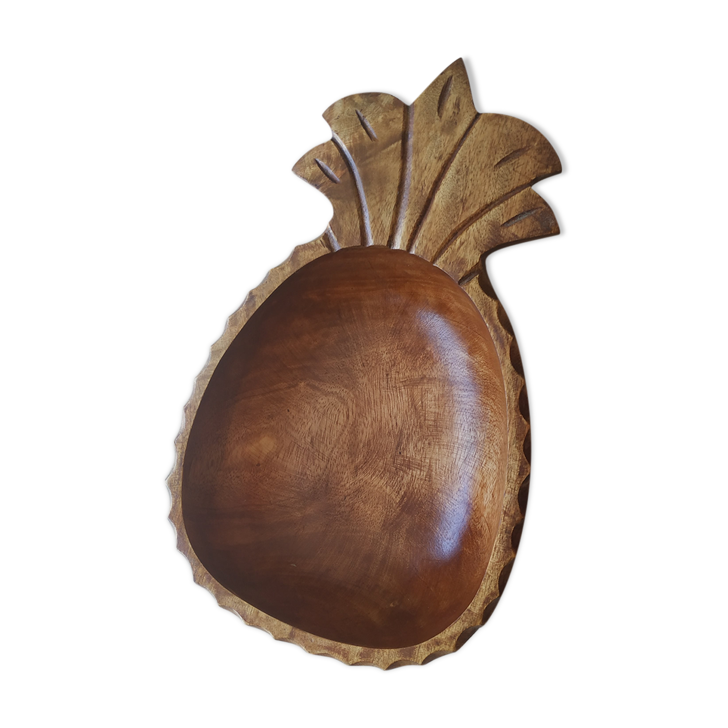 Carved wooden pineapple bowl