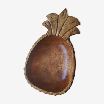 Vide-poche ananas en bois sculpté