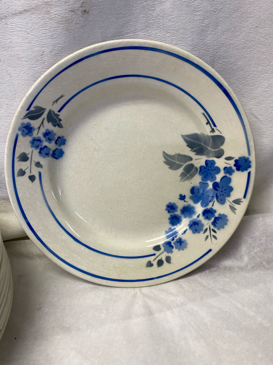 Set of 10 old plates PB Rochechouart Limoges