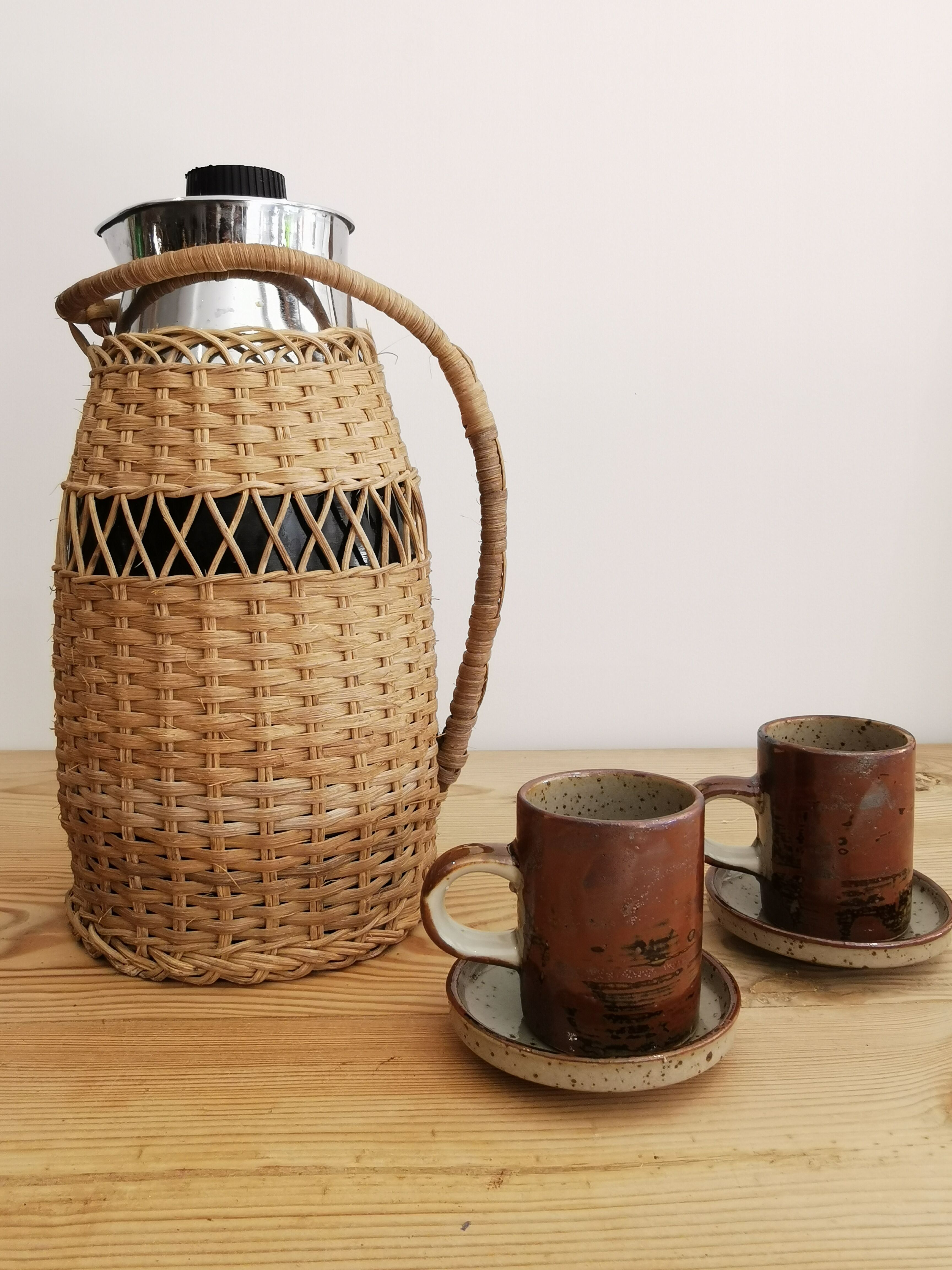 Vintage rattan thermos