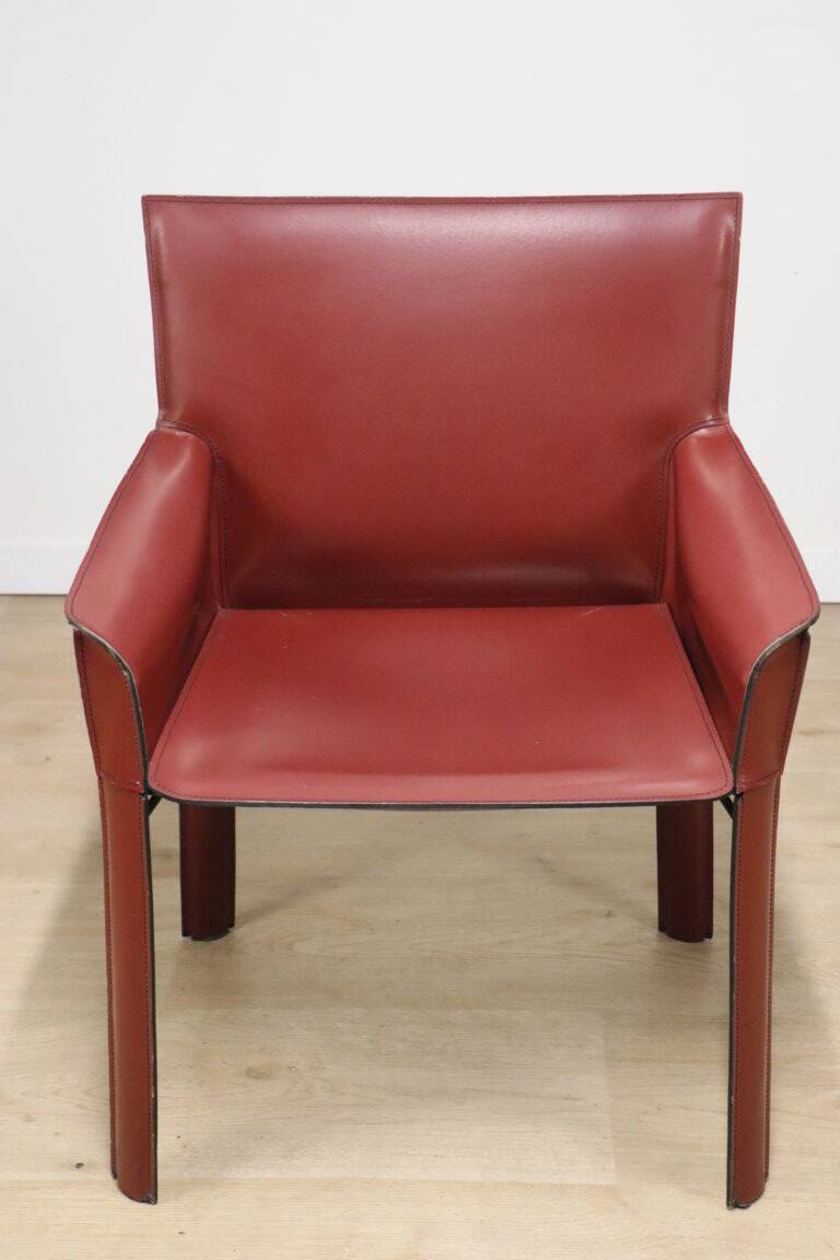 Vintage De Couro leather upholstered armchair, 1980s