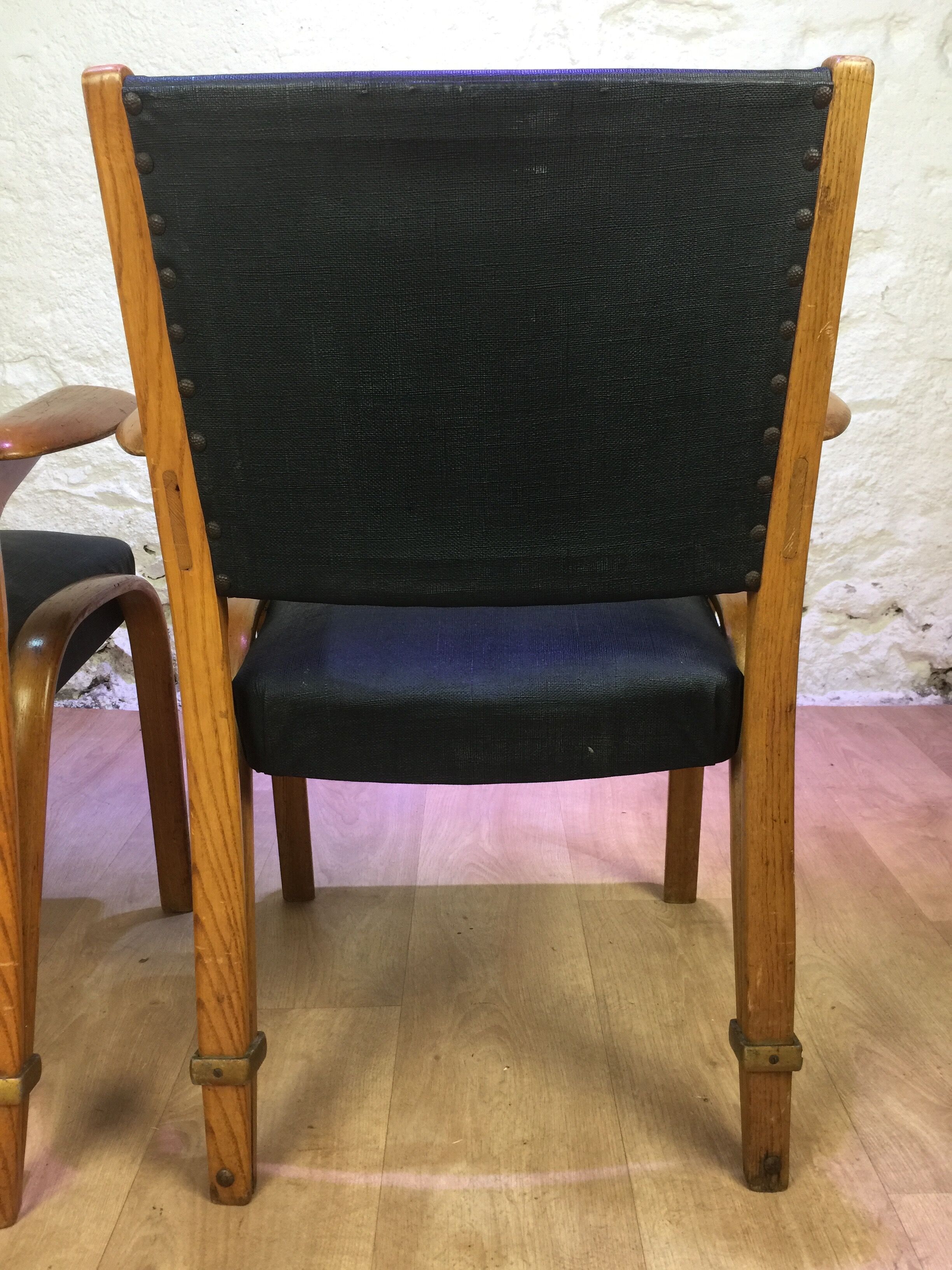 Pair of Bow Wood armchairs 1950s