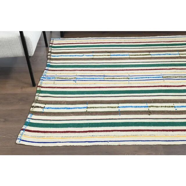 Vintage Turkish Oushak Handmade Wool Cotton Beige Area Rug 150x227