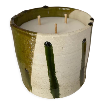 Candle in Tamegroute bi color - medium size - orange blossom