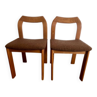 2 wooden chairs