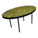 Table basse ovale en céramique émaillée et métal noir, DLG de Mado Jolain
