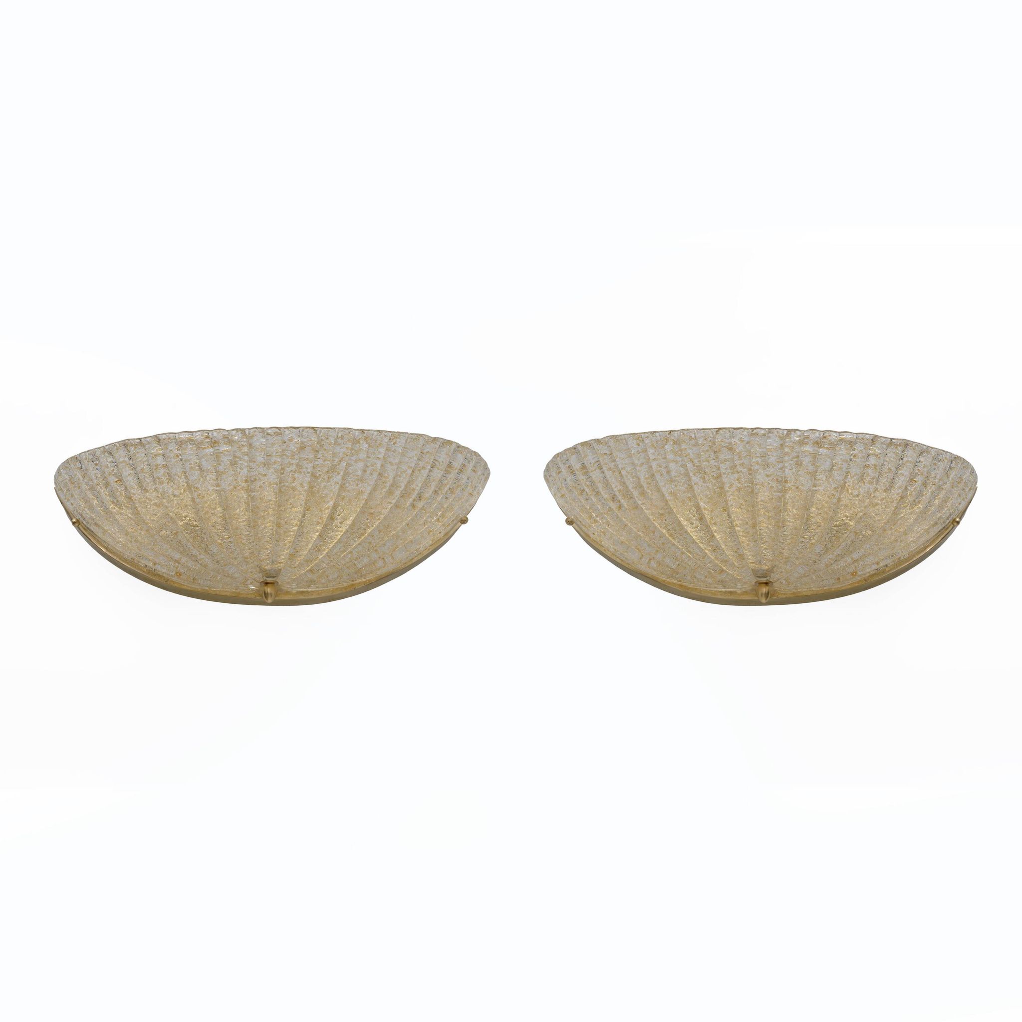 Pair of Mid Century Modern Murano Glass Shell Sconces
