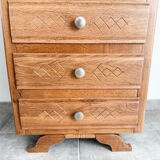 Oak chest of drawers with 5 drawers