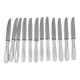 Alfénide, Christofle, Cirta, Art Deco, 12 dessert knives, dessert, cheese