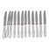 Alfénide, Christofle, Cirta, Art Deco, 12 dessert knives, dessert, cheese
