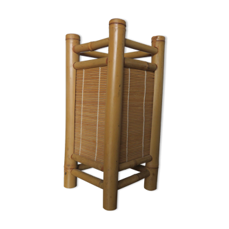 Lampe en rotin, bambou années 80
